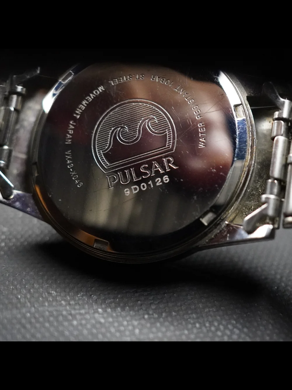 Pulsar VX43-X043 Lumibrite Quartz Day Date White Dial 100M Men's Watch